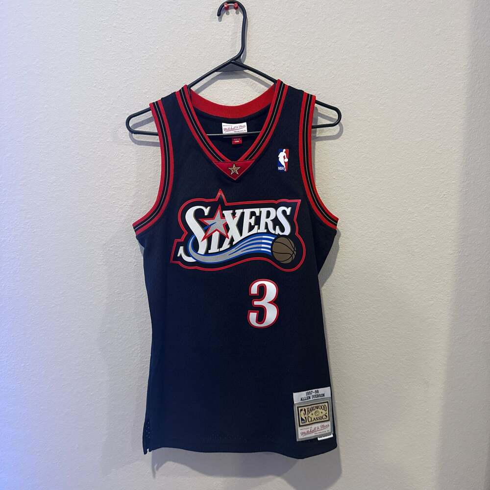 Allen Iverson Philadelphia 76ers 1997-98 Black Authentic Jersey,